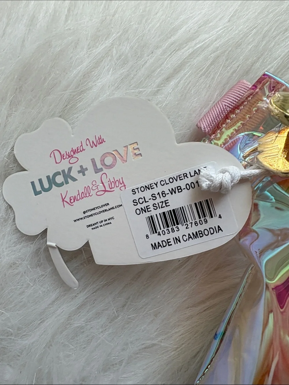 🆕 Stoney Clover Lane - “Luck & Love” Iridescent Clear Pink Classic Fanny